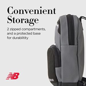 New Balance Mini Backpack, Legacy Micro Travel Bag For Men and Women, Black and Grey, One Size