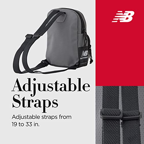 New Balance Mini Backpack, Legacy Micro Travel Bag For Men and Women, Black and Grey, One Size