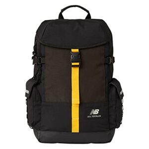 new balance laptop backpack, terrain flap travel bag for men and women, black, one size