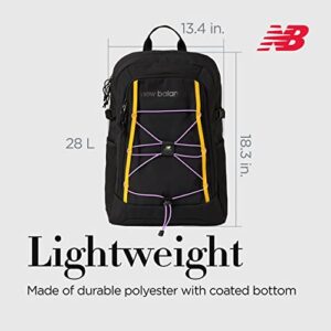 New Balance Laptop Backpack, Bungee Travel Bag for Men and Women, Multi, One Size