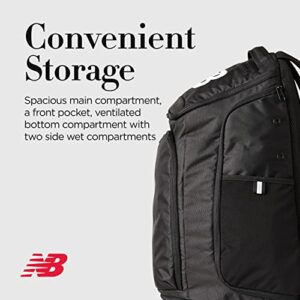 New Balance Sports Backpack, Team Travel Gym Bag for Men and Women, Black, One Size