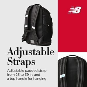 New Balance Sports Backpack, Team Travel Gym Bag for Men and Women, Black, One Size