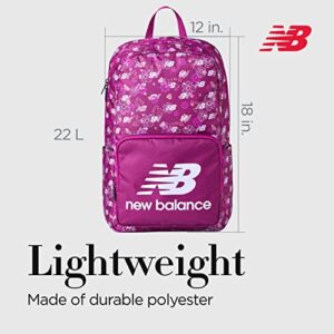 New Balance Backpack, Core Performance Daypack Small Hiking Bag, Pink