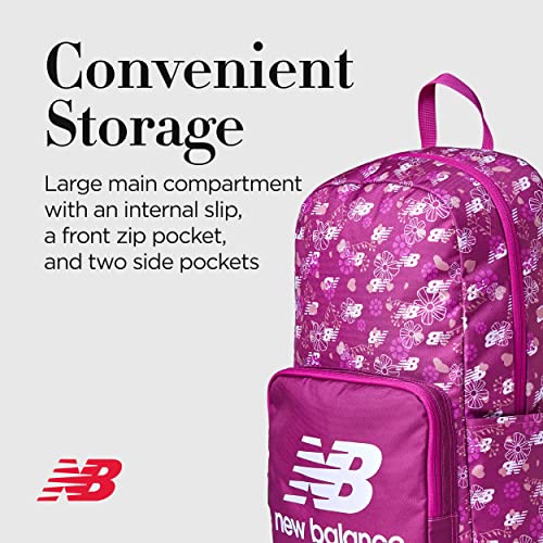 New Balance Backpack, Core Performance Daypack Small Hiking Bag, Pink