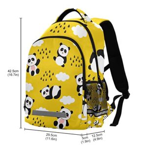 Acpiggto Backpack Laptop Rucksack Panda Yellow Black Cloud Sky Rain Drops Cute Animal Daypack Shoulder Bag for Travel Hiking Sports Gym Casual Camping,Color326,Large Size