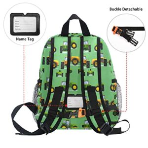 Backpack for Toddler Boys Tractor Lightweight Mini Shoulder Backpack Adjustable Casual Daypack Rucksack for Kindergarten Preschool Nursery Outdoor Age 3-8 S