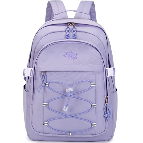 mygreen Lightweight School Backpack Casual Daypack, Fashion Backpack Cute Backpacks for Teen Girls Water Resistant Travel College Backpack for Men Women Purple