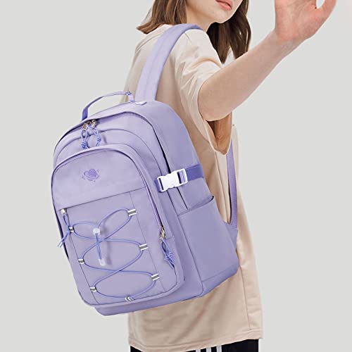 mygreen Lightweight School Backpack Casual Daypack, Fashion Backpack Cute Backpacks for Teen Girls Water Resistant Travel College Backpack for Men Women Purple