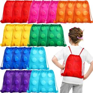 yerliker 24 pack building block party bags building blocks drawstring gift bags building block treat bag goodie bags brick party bags blocks goody bags for kids birthday party supplies decorations