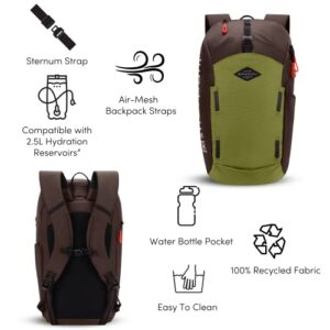 Sherpani Switch, 15L Lightweight Travel Hiking Backpack, Hydration Backpack, Backpack Purse for Women, Daypack for Women, Fits 13 Inch Laptop (Cactus)