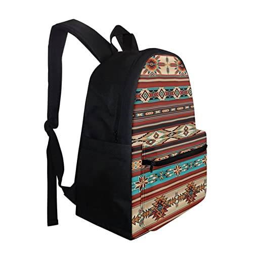 Aoopistc Southwestern Native Tribal American Style Backpack Aztec Geometric Print School Backpack 15.7 Inch Compartment Bookbag Students Large Lightweight Rucksack with Adjustable Shoulder Strap