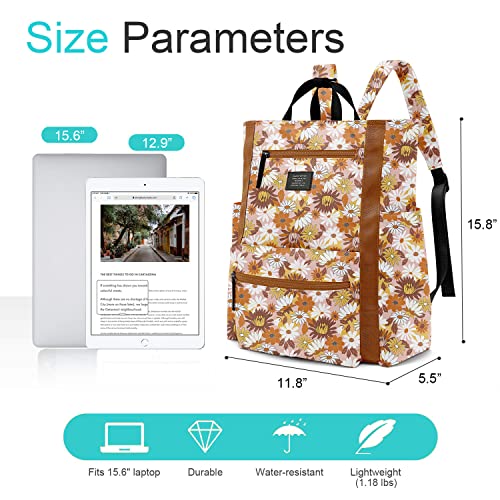 BASICPOWER Laptop Backpack for Women Men, Lightweight Bag Work Travel Casual Daypacks Fits 15.6 Inch Notebook