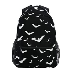 Krafig Halloween Abstract Bats Boys Girls Kids School Backpacks Bookbag, Elementary School Bag Travel Backpack Daypack