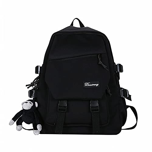 AoMoon Casual Lightweight Backpack for Men Women Laptop Rucksack College Bag Durable University Backpack Travel Daypack(Black)