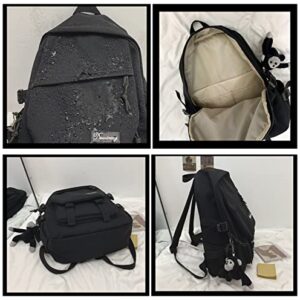 AoMoon Casual Lightweight Backpack for Men Women Laptop Rucksack College Bag Durable University Backpack Travel Daypack(Black)
