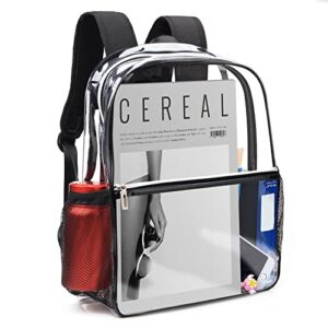neurora heavy duty transparent clear backpack see through backpacks with reinforced strap for college workplace