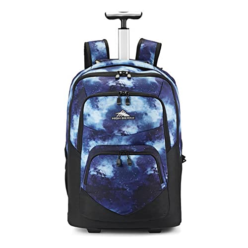 High Sierra Freewheel Pro Wheeled Laptop Backpack Bookbag for Travel, School, or Work with Rotating Handle and Padded Laptop Sleeve, Space Black