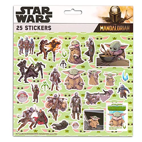 Star Wars Backpack for Boys 8-12 - Bundle with 16” Mandalorian Backpack, Baby Yoda Lunch Box, Stickers | Star Wars School Backpack for Boys