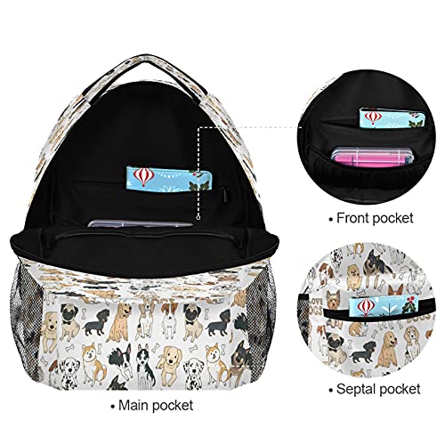 Kcldeci Dog Backpack with Lunch Bag Set