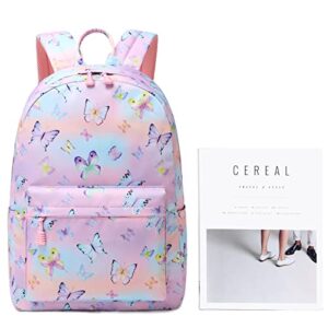 Fancbiya Kids Backpack For Girls Butterfly Backpack Preschool Book Bag Kindergarten Backpack Set With Lunchbox Cute School Bag