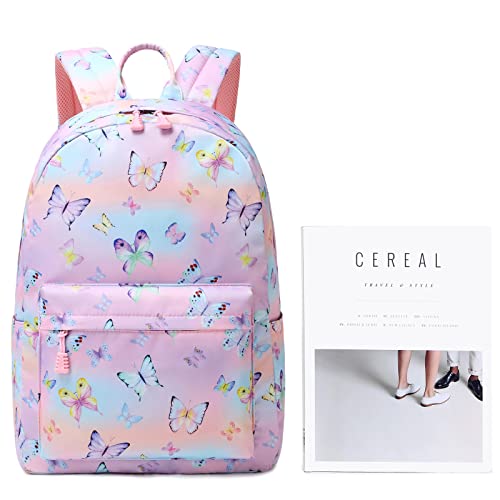 Fancbiya Kids Backpack For Girls Butterfly Backpack Preschool Book Bag Kindergarten Backpack Set With Lunchbox Cute School Bag