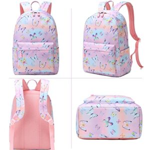 Fancbiya Kids Backpack For Girls Butterfly Backpack Preschool Book Bag Kindergarten Backpack Set With Lunchbox Cute School Bag