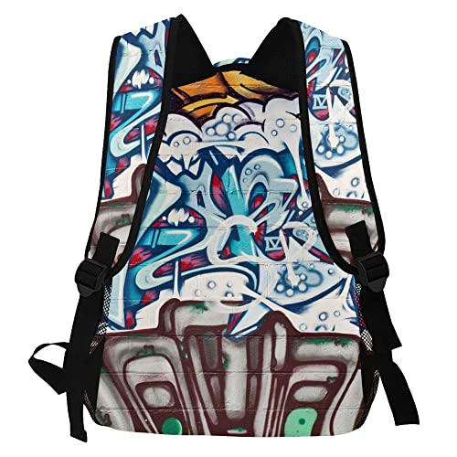Ganiokar Hip-Hop Graffiti Print Teens Backpack for Boys & Girls, Perfect Size for Student & Travel Backpacks,Color2