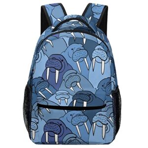 walrus backpack bookbag cute funny printed graphic for book study travel