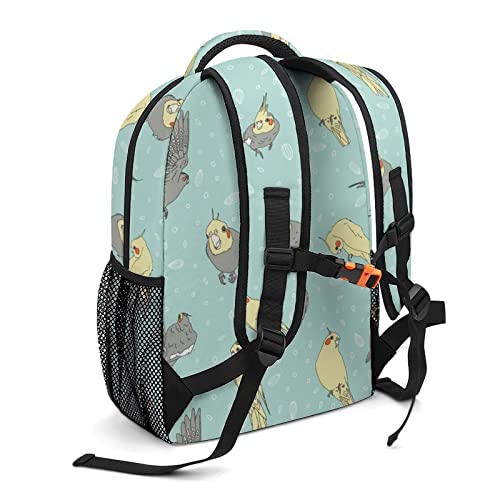 Cute Cockatiel Pattern Backpack Bookbag Cute Funny Printed Graphic for Book Study Travel