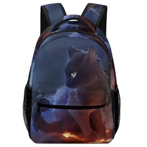 cat warrior backpack bookbag cute funny printed graphic for book study travel