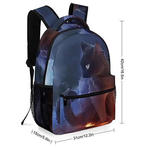 Cat Warrior Backpack Bookbag Cute Funny Printed Graphic for Book Study Travel