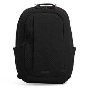 vera bradley women's microfiber large travel backpack travel bag, classic black, one size