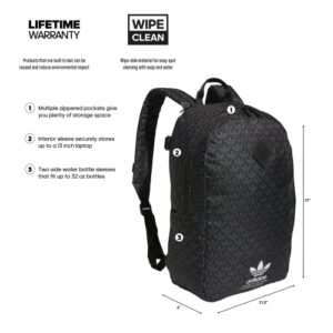 adidas Originals Graphic Backpack, Monogram AOP-Black, One Size