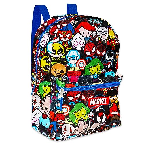 Avengers Backpack with Lunch Bag - Bundle with Avengers Backpack for Boys 8-12, Avengers Lunch Box, Water Bottle, Stickers, More (Marvel Avengers School Backpack for Boys)