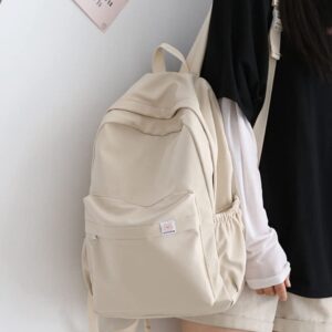 CHERSE Kawaii Backpack Cute Aesthetic Backpack Aesthetic School Supplies Korean School Bag for Girls Mochila (beige)