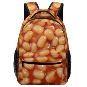 xvx-boom baked beans backpack print work leisure schoolbag adjustable practical men and women universal laptop backpack