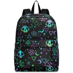 mnsruu backpack for school skulls laptop backpack bookbags casual daypack fits 15.6 in laptop