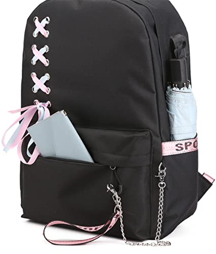 JUSTGOGO Stray Kids Backpack Daypack Laptop Bag School Bag Mochila Bookbag Shoulder Bag Color C1