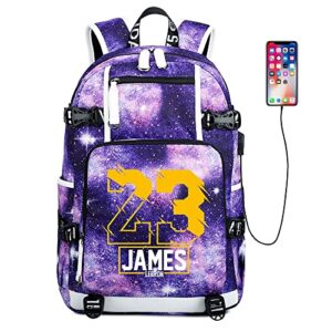 ansigeren basketball player 23 multifunction backpack travel student backpack fans bookbag for men women (d)