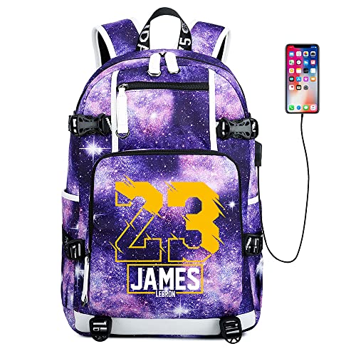 Ansigeren Basketball Player 23 Multifunction Backpack Travel Student Backpack Fans Bookbag For Men Women (D)