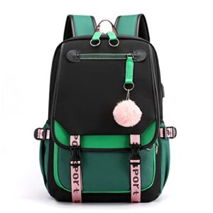 ekuizai backpack for girls school students travel outdoor backpack with usb interface secondary colorful schoolbag for teen girls