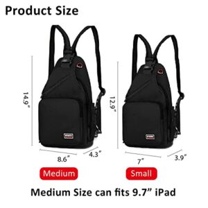 Peicees Convertible Sling Bag for Men Women Waterproof Sling Backpack Crossbody Shoulder Bag For Travel Hiking Cycling