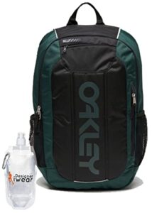 oakley men's 20l enduro 3.0 hunter green/black backpack for hiking backpacking camping traveling + bundle with designer iwear collapsible water bottle with carabiner