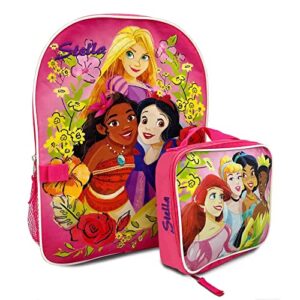 dibsies personalized princess backpack and lunch box combo featuring ariel andjasmine