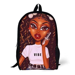 JYSDZSE African Girls Cute 3D Printed Backpacks Boys Girls Backpacks Lightweight Rucksack Backpack Picnic/Work/Travel - 17IN