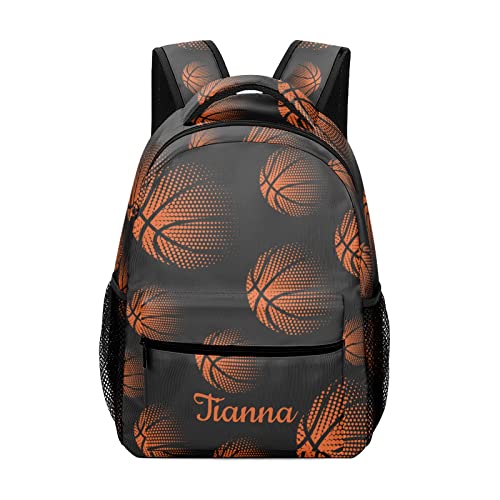 XOZOTY Sport Basketball Personalized Name Waterproof Unisex Backpack for Women Men College Daily Bag