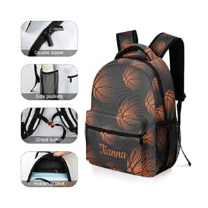 XOZOTY Sport Basketball Personalized Name Waterproof Unisex Backpack for Women Men College Daily Bag