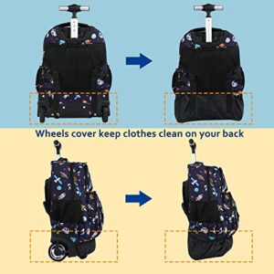 seastig Rolling Backpack 16 Inch Wheeled Backpack Laptop Backpack Carry-on Backpack School College Travel