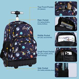 seastig Rolling Backpack 16 Inch Wheeled Backpack Laptop Backpack Carry-on Backpack School College Travel