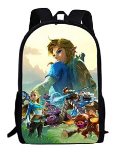 rhyiorzp game backpack adjustable shoulder strap bookbag, 3d print 17in cartoon travel laptop backpack casual daypack color2